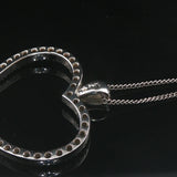 14k White Gold and 0.40cttw Diamond Heart Pendant Necklace 18"