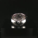 18k White Gold Pink Sapphire and Diamond Heart Band Ring Size 6.25
