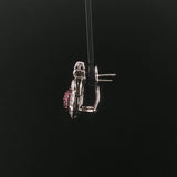 18k White Gold Ruby and 0.80cttw Diamond  Earrings