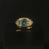 David Yurman 18k Gold Blue Topaz and Peridot Ring Size 6