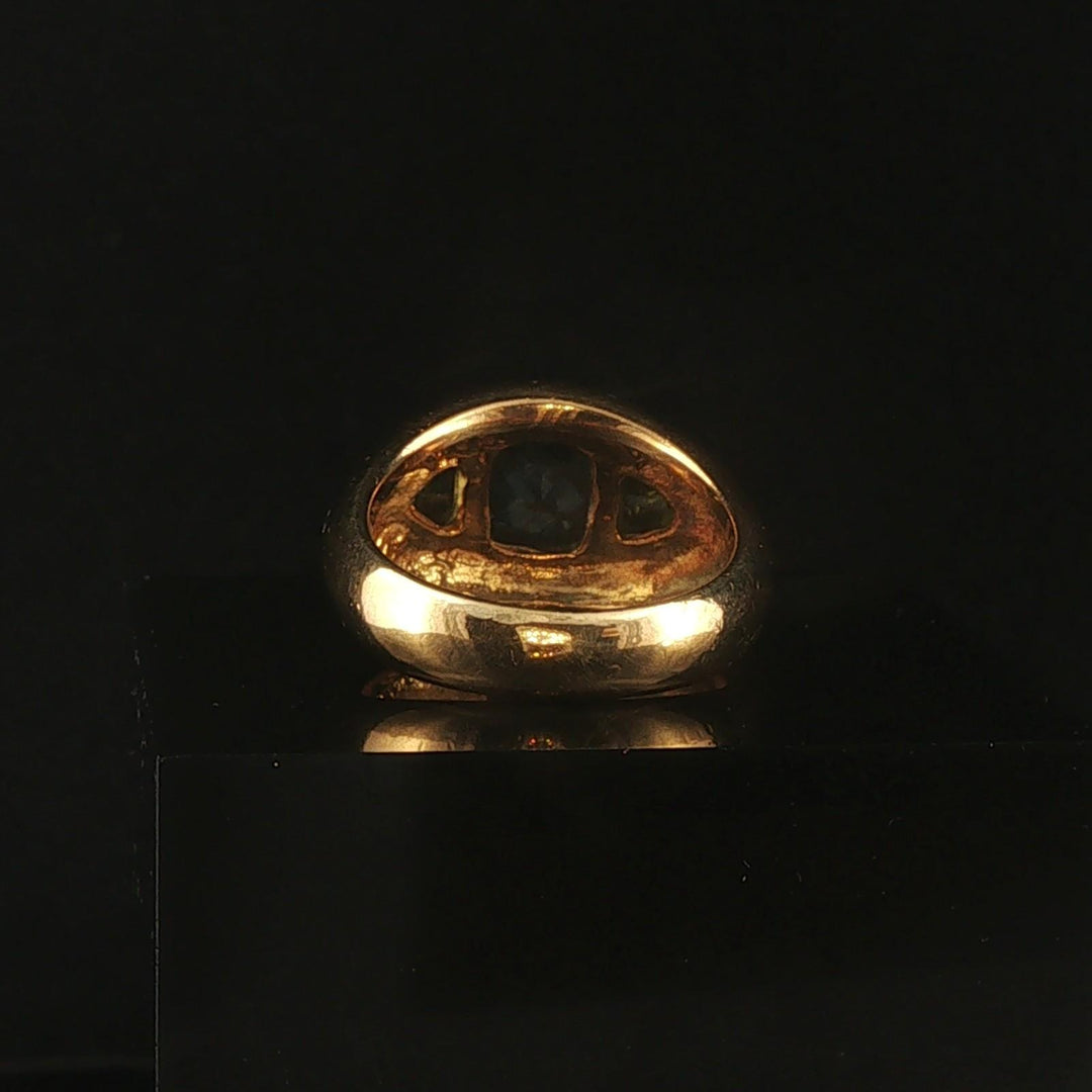 David Yurman 18k Gold Blue Topaz and Peridot Ring Size 6