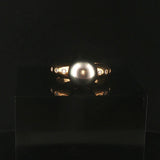 18k Yellow Gold Tahitian Pearl and Diamond Vintage Ring Size 6