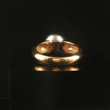 18k Yellow Gold Tahitian Pearl and Diamond Vintage Ring Size 6