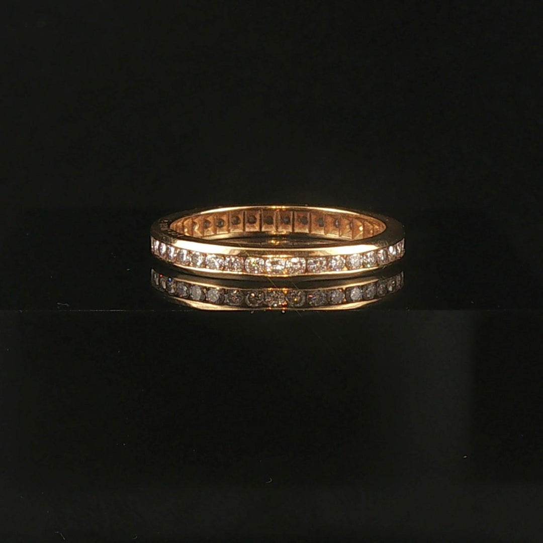 18k Yellow Gold and 0.50cttw Diamond 2.5mm Eternity Band Ring Size 5.75