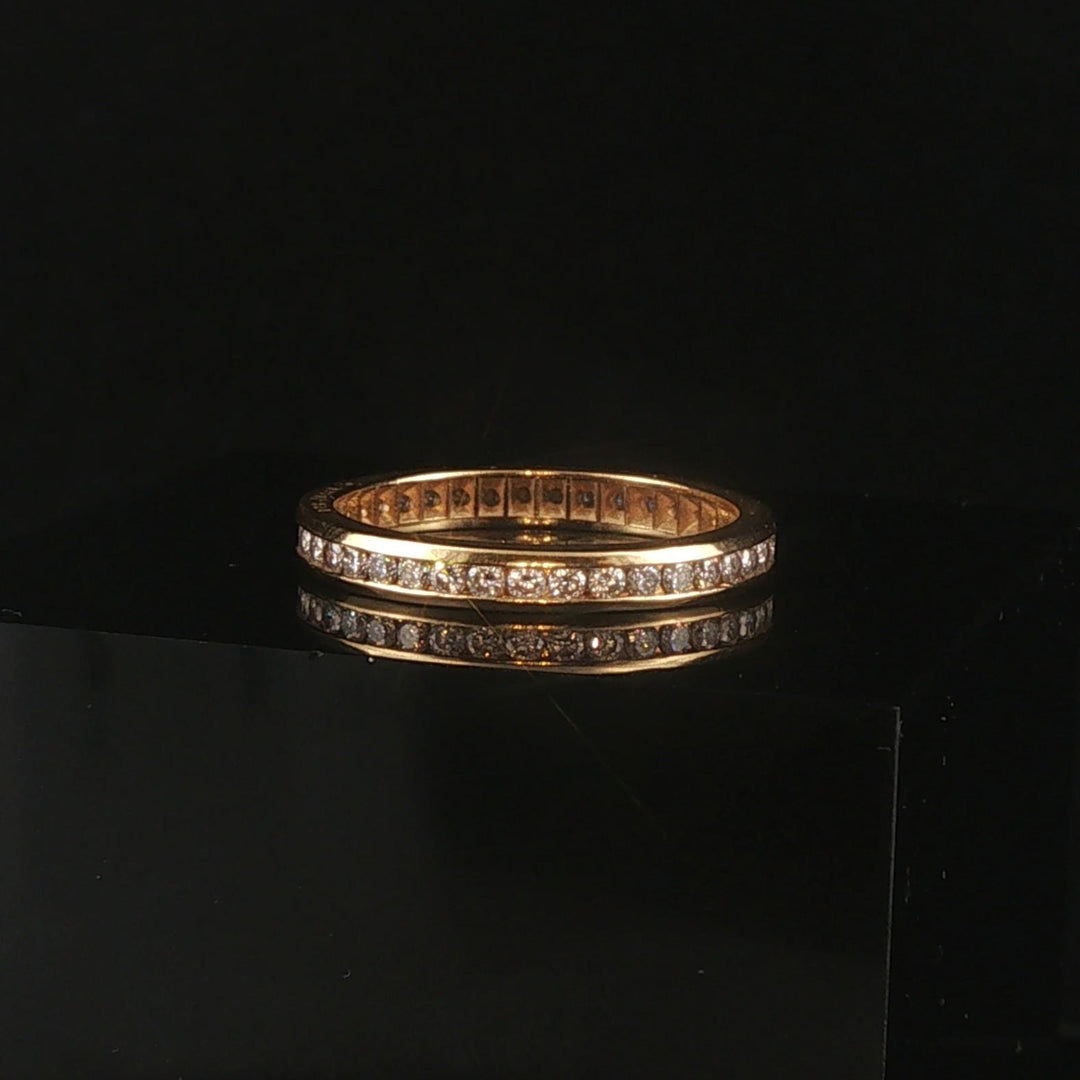 18k Yellow Gold and 0.50cttw Diamond 2.5mm Eternity Band Ring Size 5.75