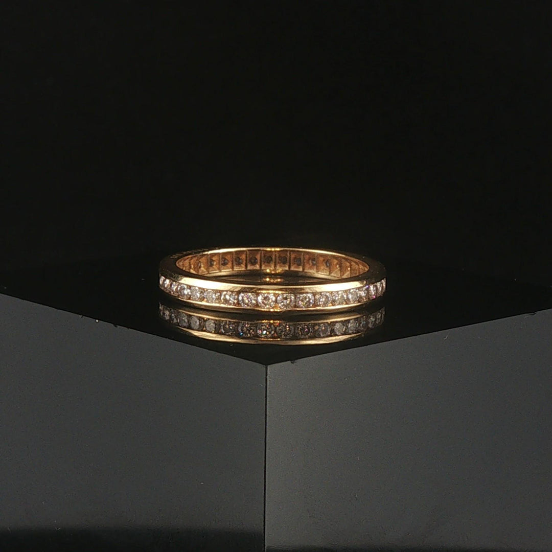 18k Yellow Gold and 0.50cttw Diamond 2.5mm Eternity Band Ring Size 5.75