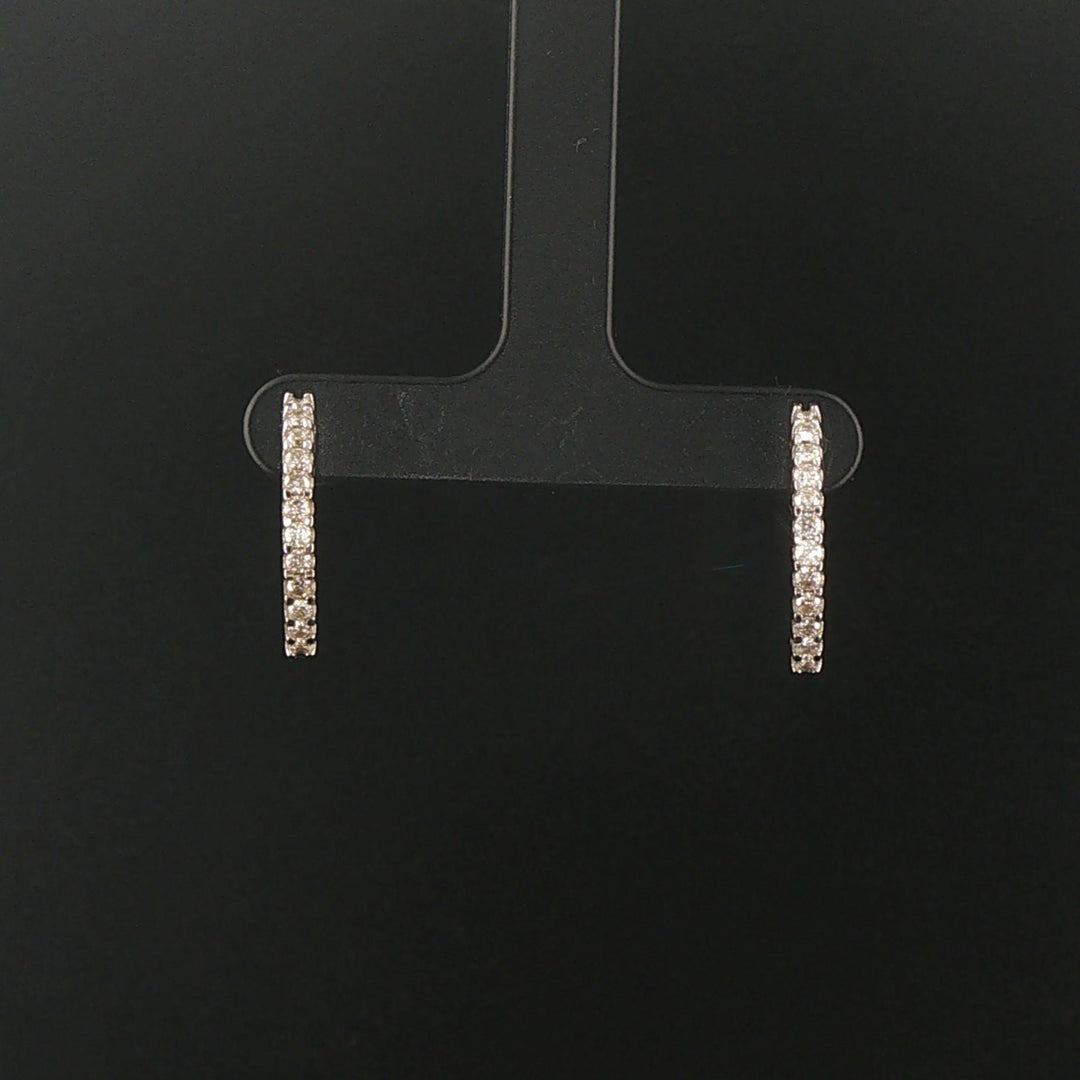 14k White Gold and 0.50cttw Diamond Hoop Earrings