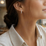 14k White Gold and 0.50cttw Diamond Hoop Earrings