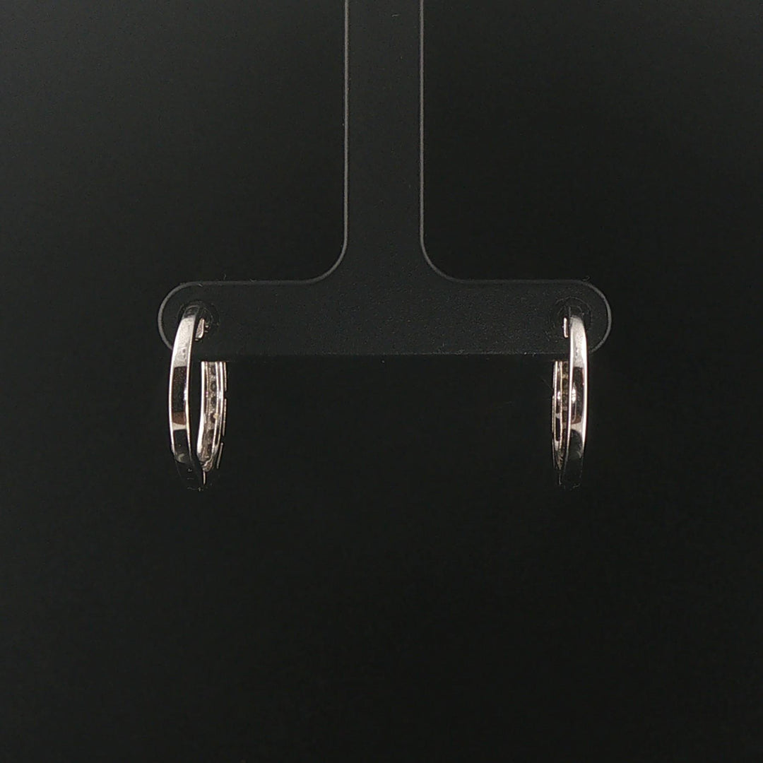 14k White Gold and 0.50cttw Diamond Hoop Earrings