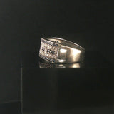 14k White Gold Blue Sapphire and Diamond Vintage Band Ring Size 8