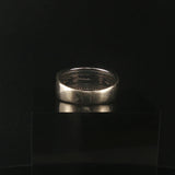 14k White Gold Blue Sapphire and Diamond Vintage Band Ring Size 8