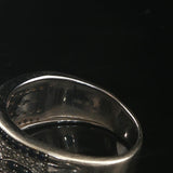 14k White Gold Blue Sapphire and Diamond Vintage Band Ring Size 8