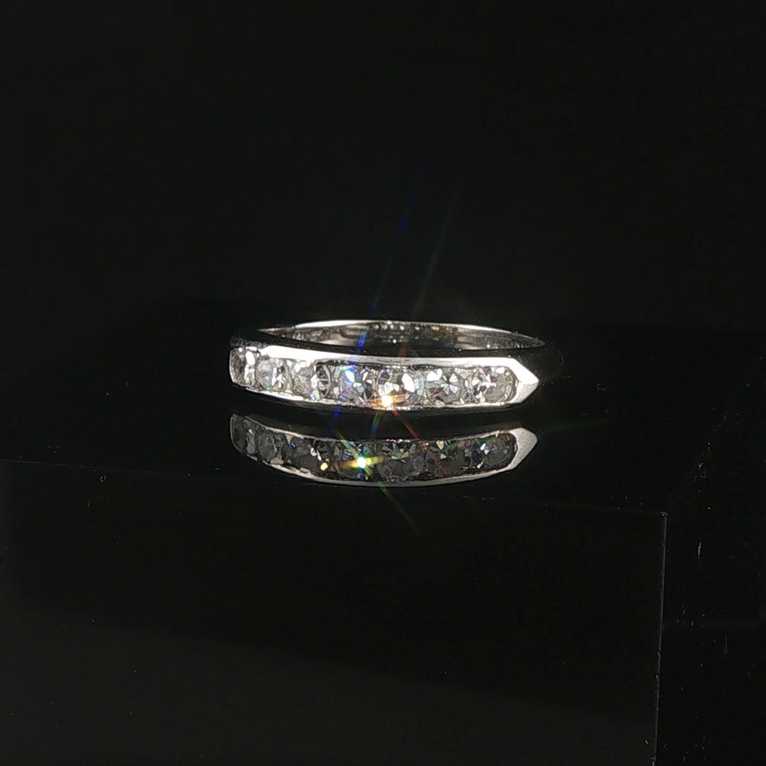 Platinum and 0.50cttw Diamond Vintage Band Ring Size 5.5