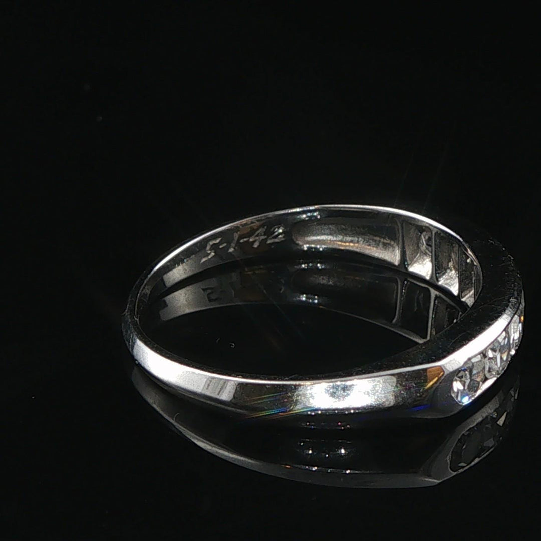 Platinum and 0.50cttw Diamond Vintage Band Ring Size 5.5