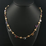 Marco Bicego Paradise 18k Yellow Gold and Multi Gemstone Station Necklace 16"