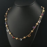 Marco Bicego Paradise 18k Yellow Gold and Multi Gemstone Station Necklace 16"