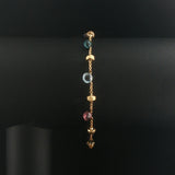 Marco Bicego Paradise 18k Yellow Gold and Multi Gemstone Station Bracelet 7"