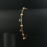 Marco Bicego Paradise 18k Yellow Gold and Multi Gemstone Station Bracelet 7"
