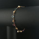 Marco Bicego Paradise 18k Yellow Gold and Multi Gemstone Station Bracelet 7"