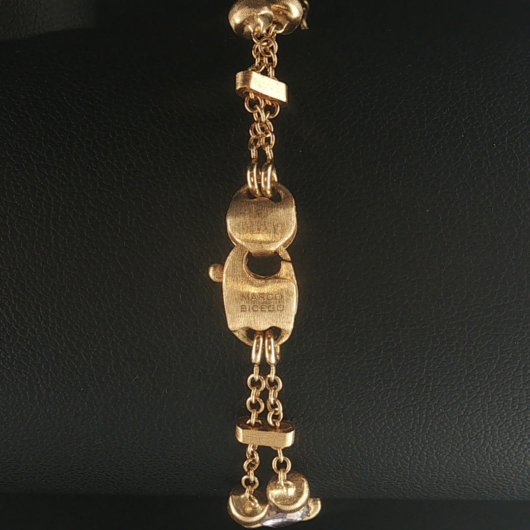 Marco Bicego Paradise 18k Yellow Gold and Multi Gemstone Two Strand Bracelet 7"