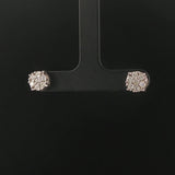 14k White Gold and 0.75cttw Diamond Cluster Stud Earrings