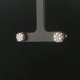14k White Gold and 0.75cttw Diamond Cluster Stud Earrings