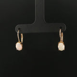14k Yellow Gold and Opal Drop Earrings 0.65"