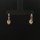 14k Yellow Gold and Opal Drop Earrings 0.65"