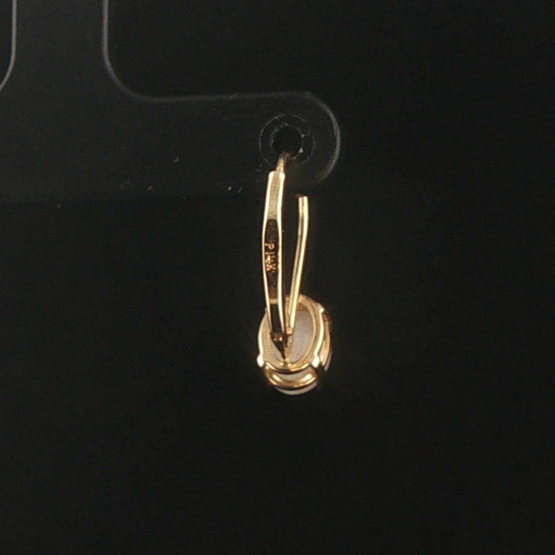 14k Yellow Gold and Opal Drop Earrings 0.65"
