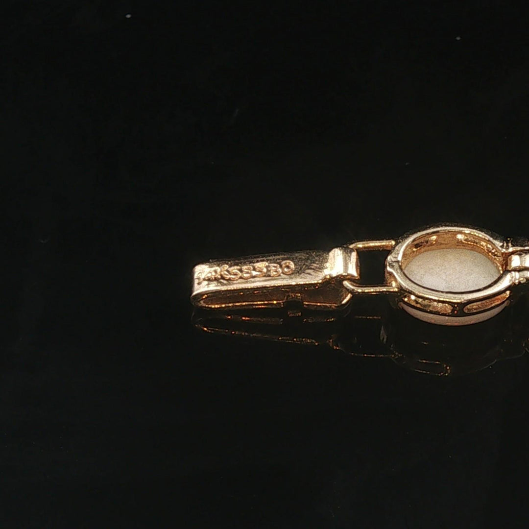 14k Yellow Gold and Opal 7.4g Ladies Vintage Link Bracelet 7.25"