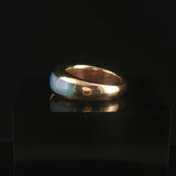 14k Yellow Gold Opal and Diamond Ladies Solid Band Ring Size 5.75