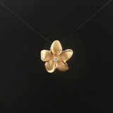 Denny Wong 14k Yellow Gold and Diamond Plumeria Floral Pendant