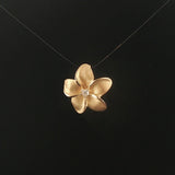 Denny Wong 14k Yellow Gold and Diamond Plumeria Floral Pendant