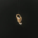 Denny Wong 14k Yellow Gold and Diamond Plumeria Floral Pendant