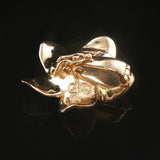 Denny Wong 14k Yellow Gold and Diamond Plumeria Floral Pendant