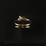 14k Yellow Gold Heart Cut Green Tourmaline and Baguette Diamond Ring Size 6.25