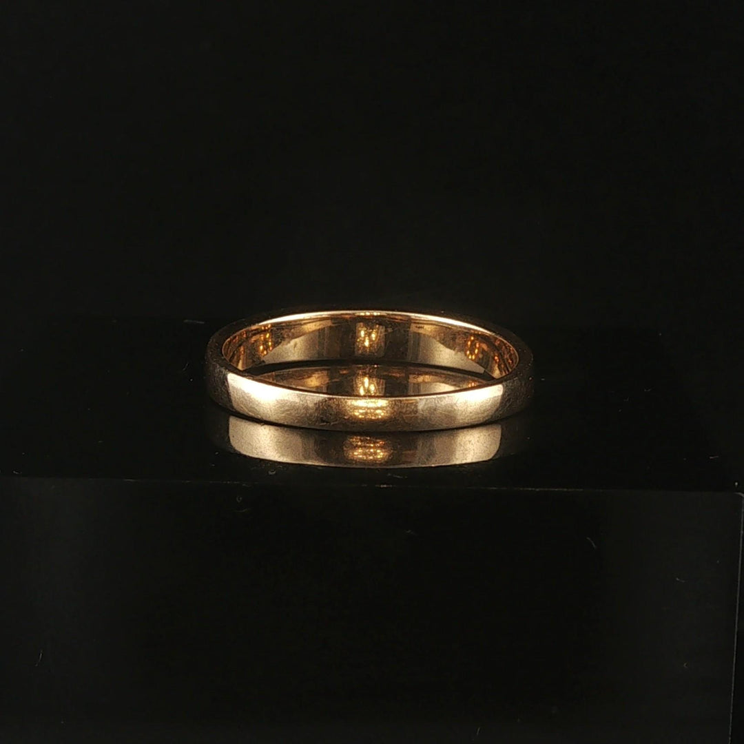 14k Yellow Gold Opal and Diamond Ladies Solid Band Ring Size 5.75