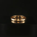 14k Yellow Gold Opal and Diamond Ladies Solid Band Ring Size 5.75