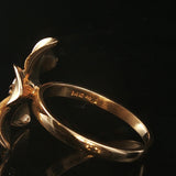 Denny Wong 14k Yellow Gold and Diamond Plumeria Floral Ring Size 6.5