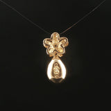 Denny Wong 14k Yellow Gold Opal and Diamond Plumeria Floral Pendant
