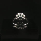 18k White Gold 1.54ct Mint Garnet and 0.50cttw Diamond Halo Ring Size 5.75