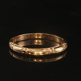 Antique 18k Yellow Gold 1.9g Solid 2mm Fancy Band Ring Size 6