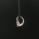 14k White Gold and 0.12cttw Graduated Diamond Small Hoop Huggie Earrings