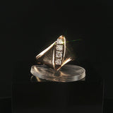 14k Yellow Gold and 0.28cttw Diamond Geometric Retro Ring Size 9.75