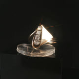 14k Yellow Gold and 0.28cttw Diamond Geometric Retro Ring Size 9.75