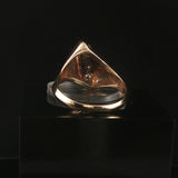 14k Yellow Gold and 0.28cttw Diamond Geometric Retro Ring Size 9.75