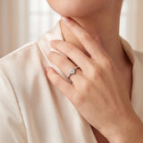 14k White Gold and 0.10cttw Cluster Diamond Heart Ring Size 7