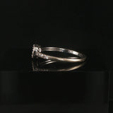 14k White Gold and 0.10cttw Cluster Diamond Heart Ring Size 7