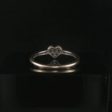 14k White Gold and 0.10cttw Cluster Diamond Heart Ring Size 7
