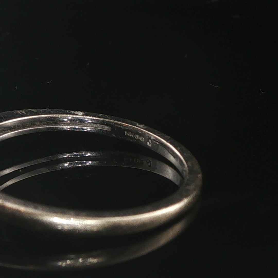 14k White Gold and 0.10cttw Cluster Diamond Heart Ring Size 7